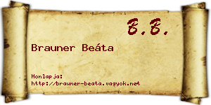 Brauner Beáta névjegykártya